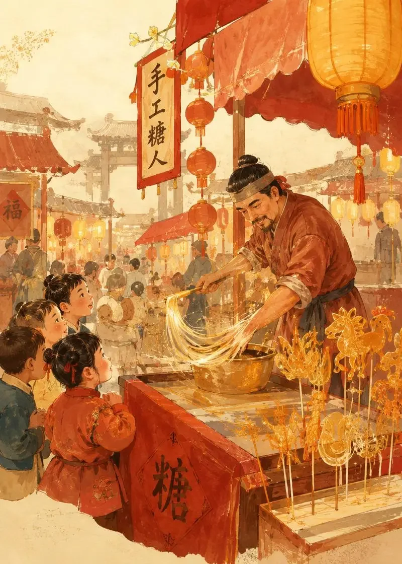 《糖丝绕城记》原创短剧封面，市井百味题材