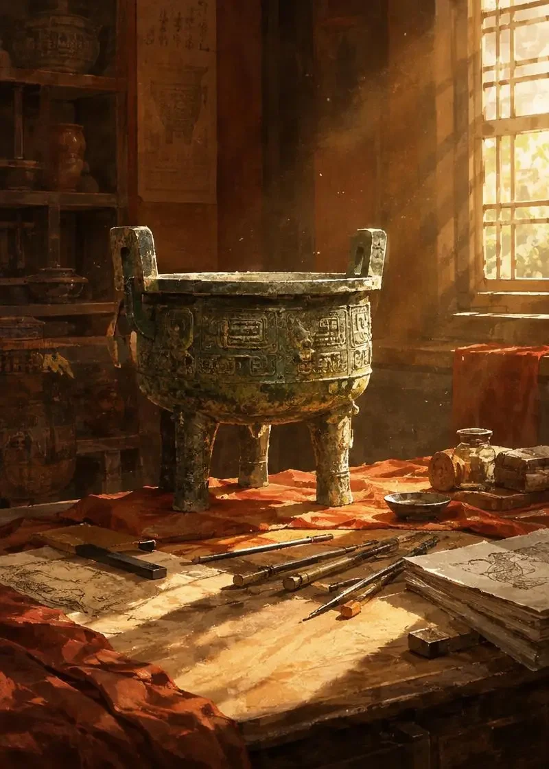 《旧影别鼎》原创短剧封面，手艺匠心题材