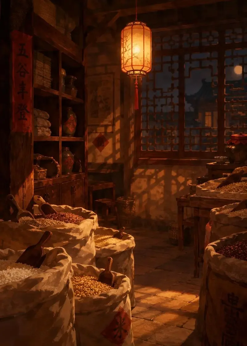 《米铺夜语》原创短剧封面，市井百味题材